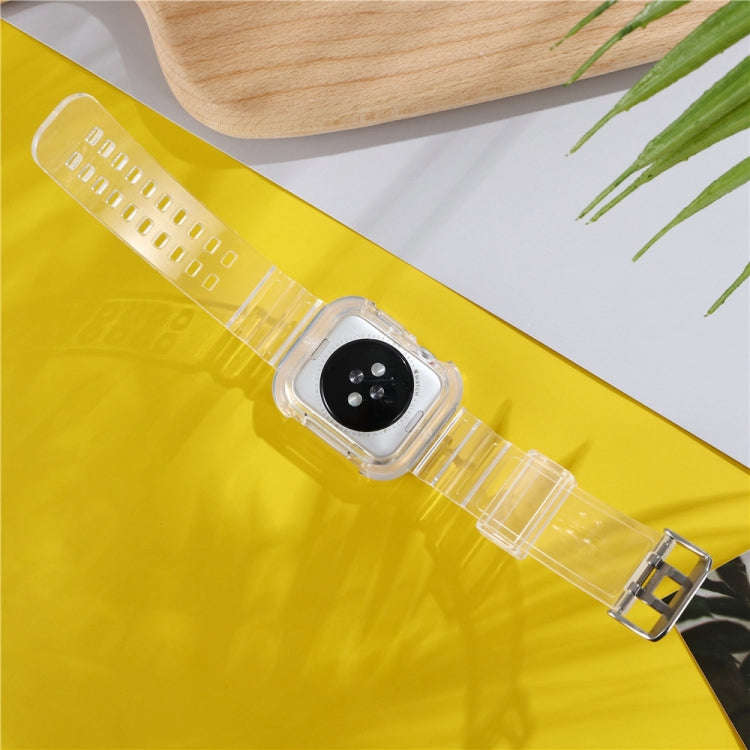 For Apple Watch Series 7 45mm / 6 & SE & 5 & 4 44mm / 3 & 2 & 1 42mm Transparent TPU Integrated W...
