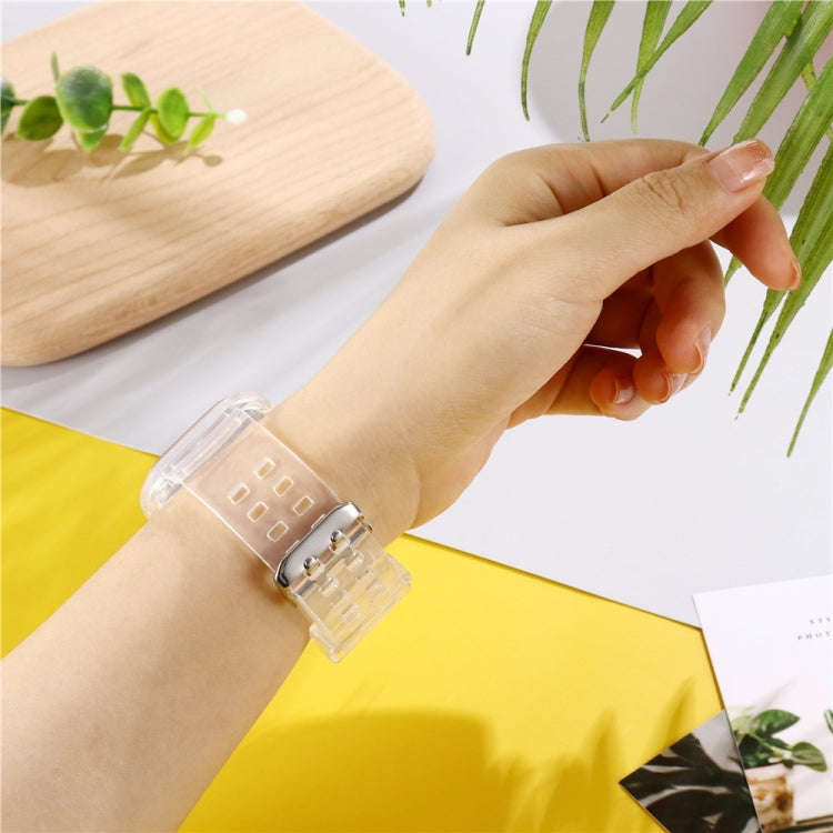 For Apple Watch Series 7 45mm / 6 & SE & 5 & 4 44mm / 3 & 2 & 1 42mm Transparent TPU Integrated W...