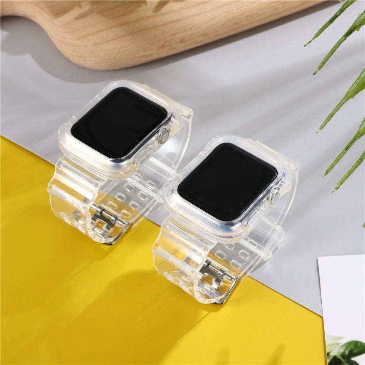 For Apple Watch Series 7 45mm / 6 & SE & 5 & 4 44mm / 3 & 2 & 1 42mm Transparent TPU Integrated W...
