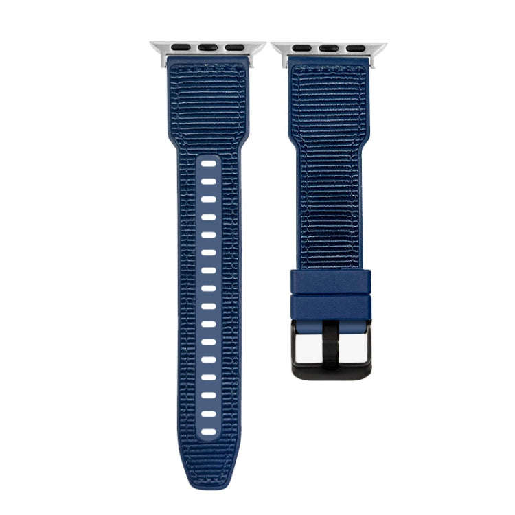 For Apple Watch Series 4 40mm Hybrid Braid Nylon Silicone Watch Band(Blue)