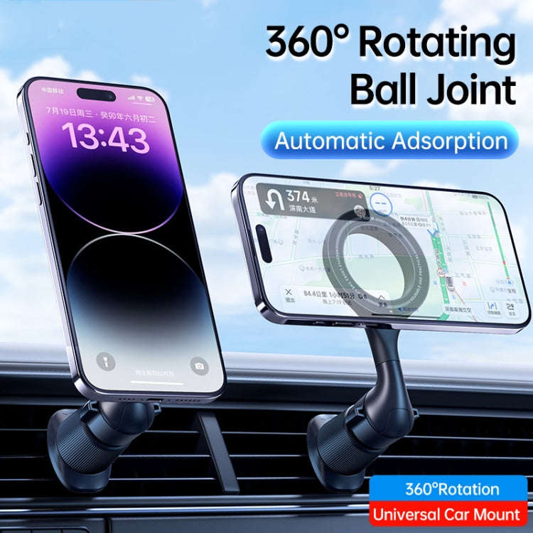 ROCK RPH1000 Car Air Vent Rotating Magnetic Ring Phone Mount(Black)