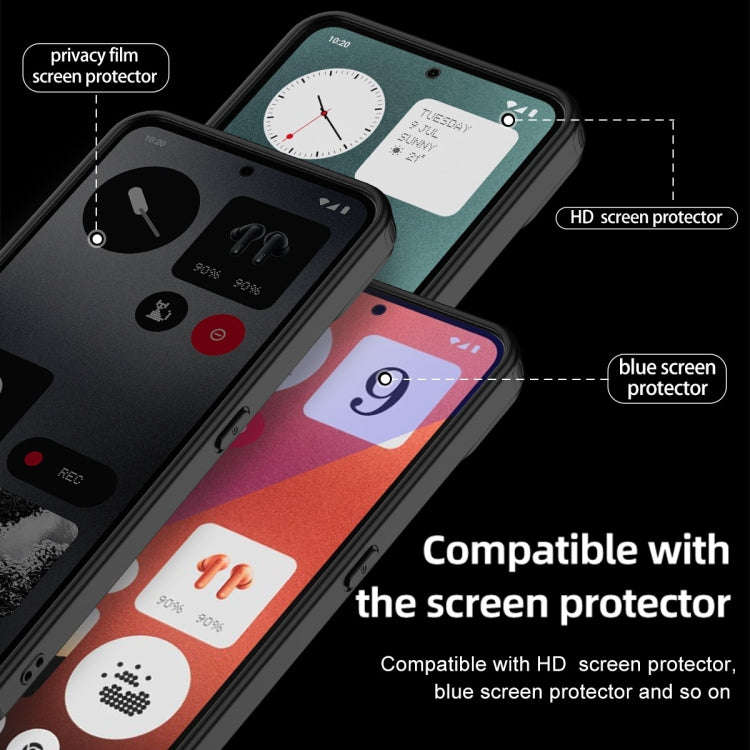For Nothing CMF Phone 1 Armor Clear TPU Hard PC Phone Case(Matte Black)