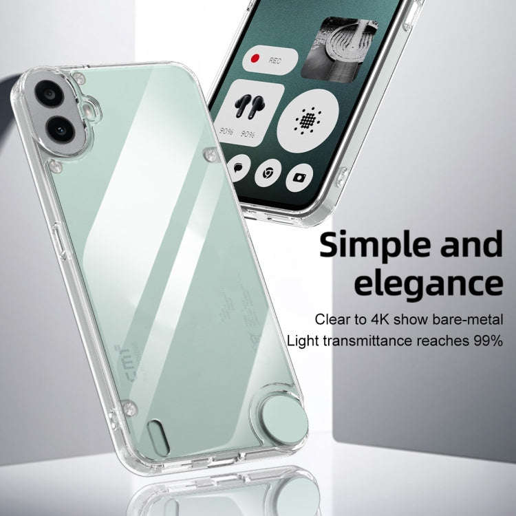 For Nothing CMF Phone 1 Armor Clear TPU Hard PC Phone Case(Matte Black)
