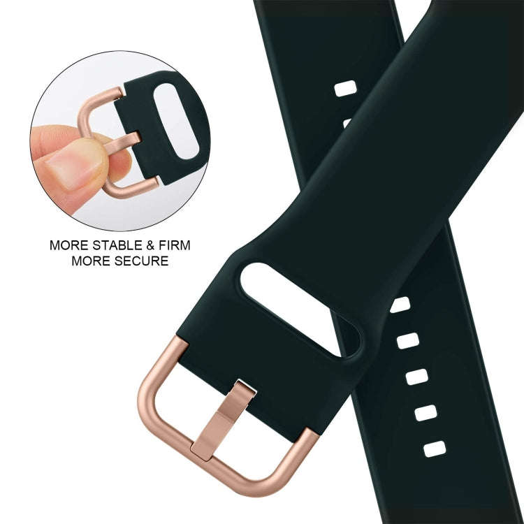 For Apple Watch Ultra 49mm Pin Buckle Silicone Watch Band(Dark Green)