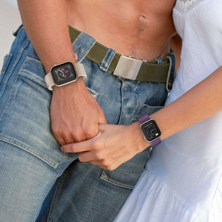 For Apple Watch Ultra 49mm Pin Buckle Silicone Watch Band(Dark Purple)