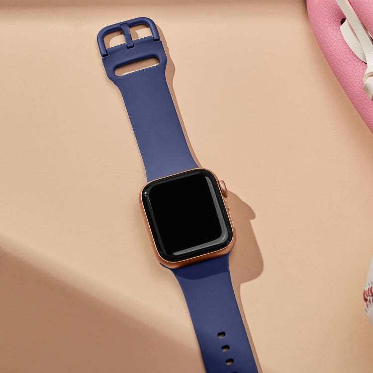 For Apple Watch Ultra 49mm Pin Buckle Silicone Watch Band(Violet Gray)
