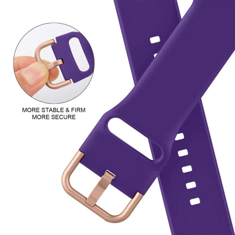 For Apple Watch Series 8 41mm Pin Buckle Silicone Watch Band(Purple)