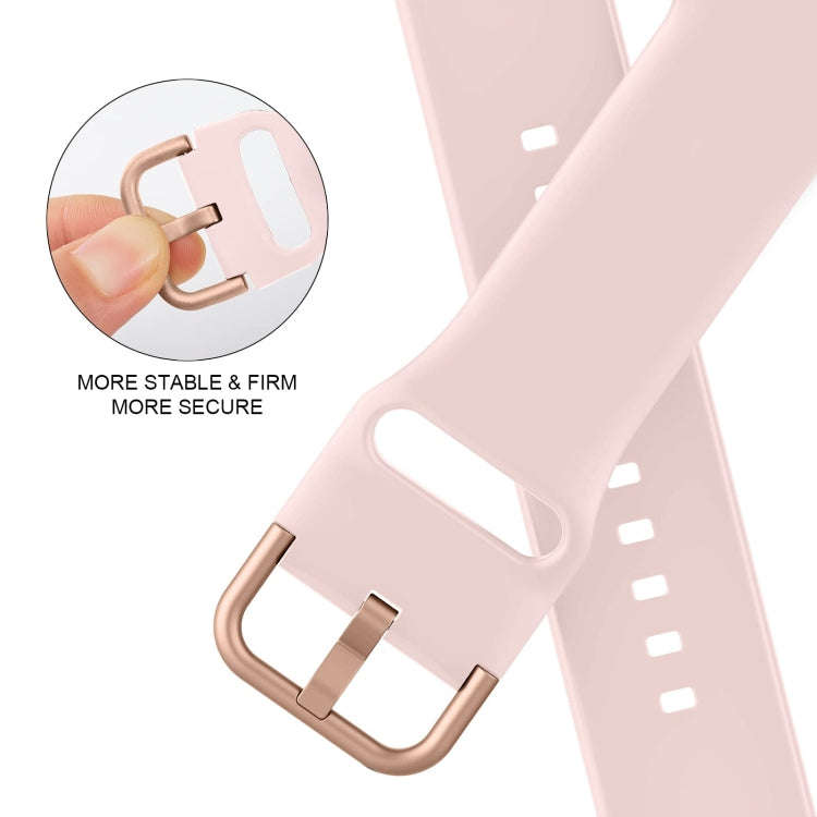 For Apple Watch Series 8 41mm Pin Buckle Silicone Watch Band(Pink Sand)