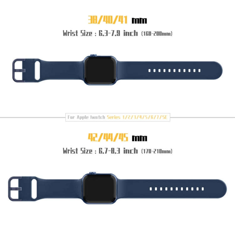 For Apple Watch Series 8 41mm Pin Buckle Silicone Watch Band(Abyss Blue)