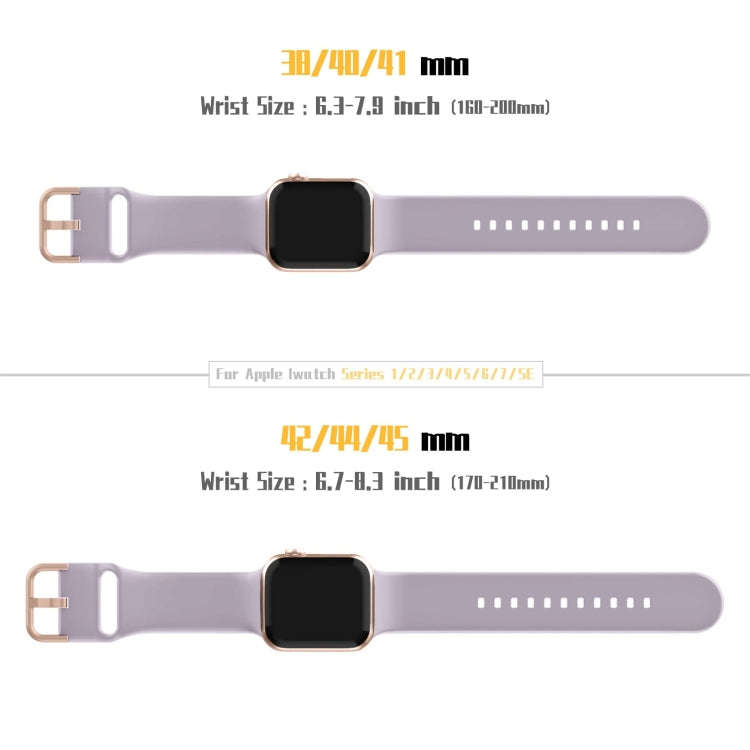 For Apple Watch Series 8 45mm Pin Buckle Silicone Watch Band(Baby Purple)