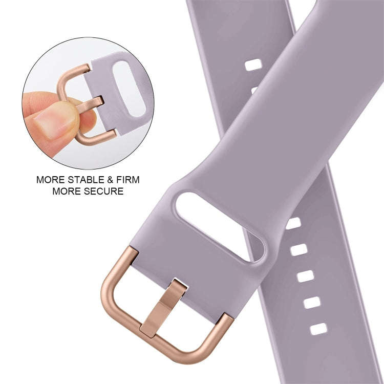 For Apple Watch Series 8 45mm Pin Buckle Silicone Watch Band(Baby Purple)