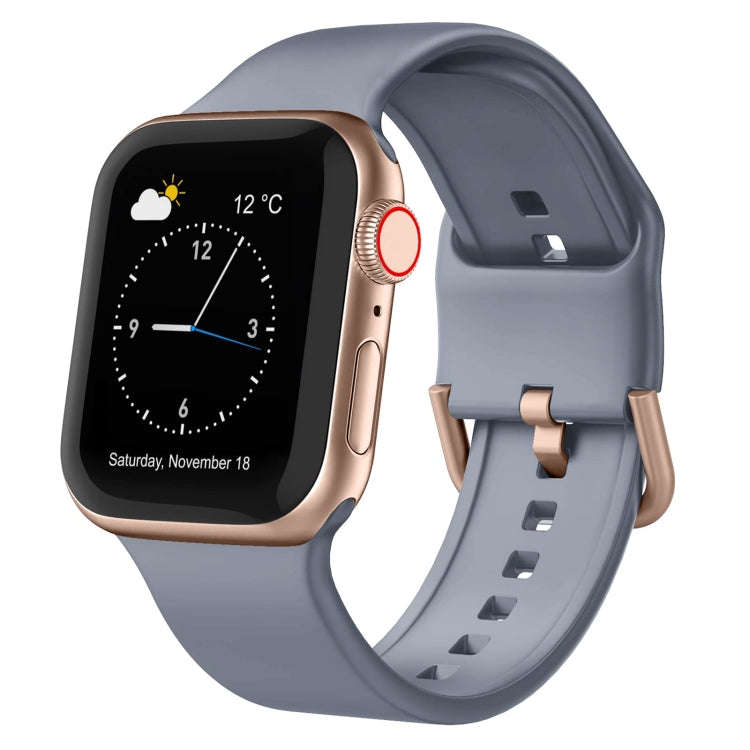 For Apple Watch Series 8 45mm Pin Buckle Silicone Watch Band(Blue Grey)