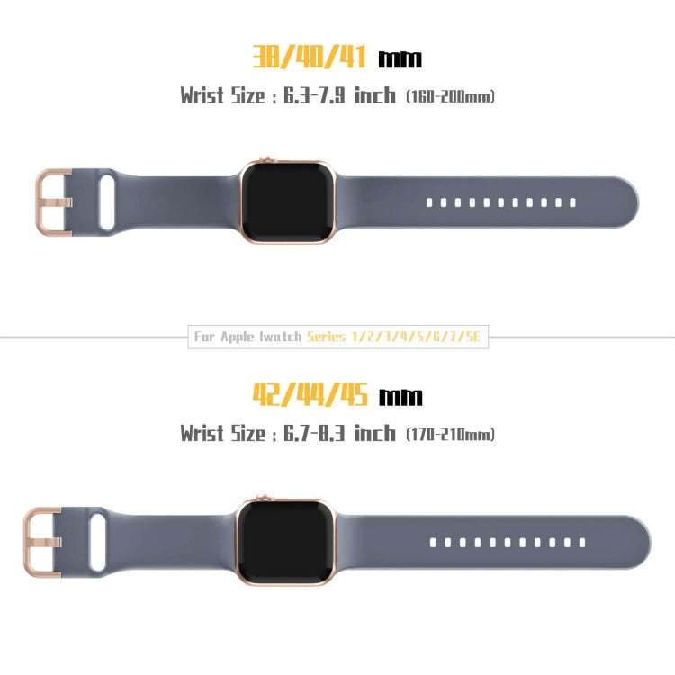 For Apple Watch Series 8 45mm Pin Buckle Silicone Watch Band(Blue Grey)
