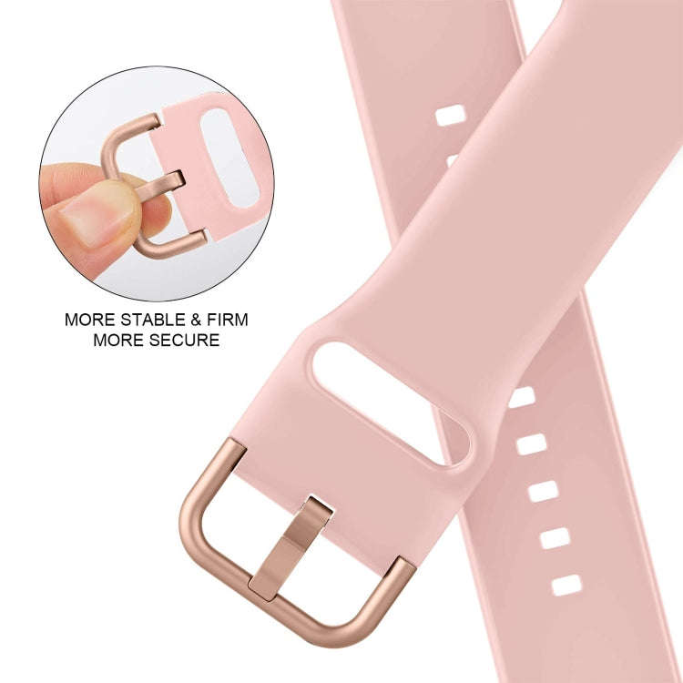 For Apple Watch SE 2022 40mm Pin Buckle Silicone Watch Band(Pink)
