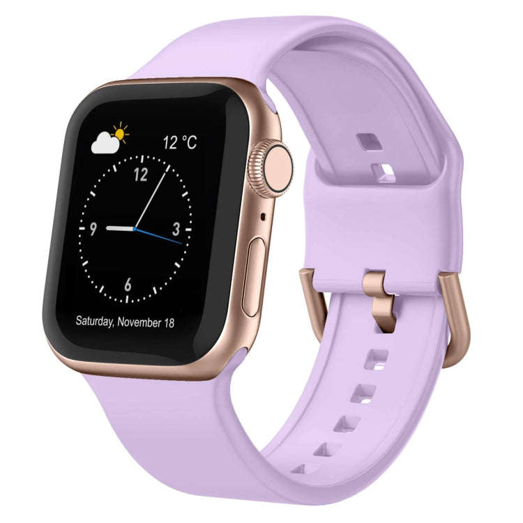 For Apple Watch SE 2022 40mm Pin Buckle Silicone Watch Band(Lavender)