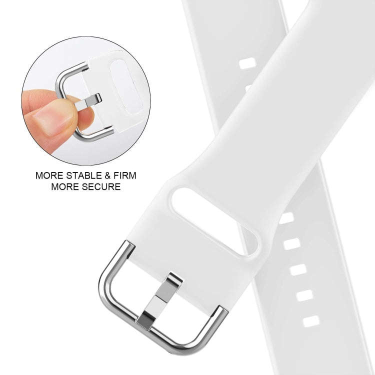 For Apple Watch SE 2022 44mm Pin Buckle Silicone Watch Band(White)