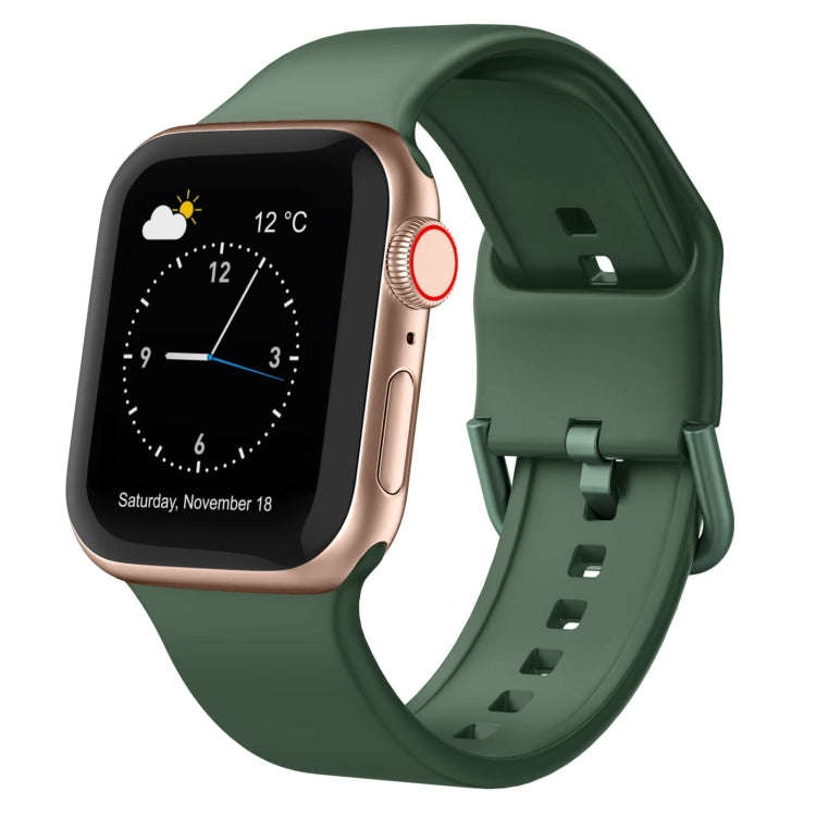 For Apple Watch Series 7 41mm Pin Buckle Silicone Watch Band(Clover)