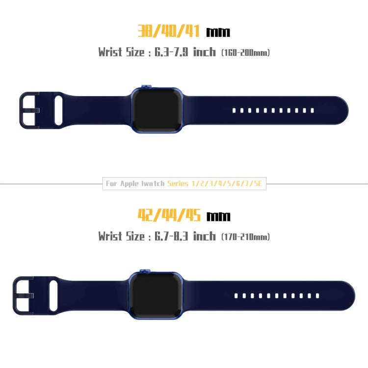 For Apple Watch Series 7 41mm Pin Buckle Silicone Watch Band(Midnight Blue)