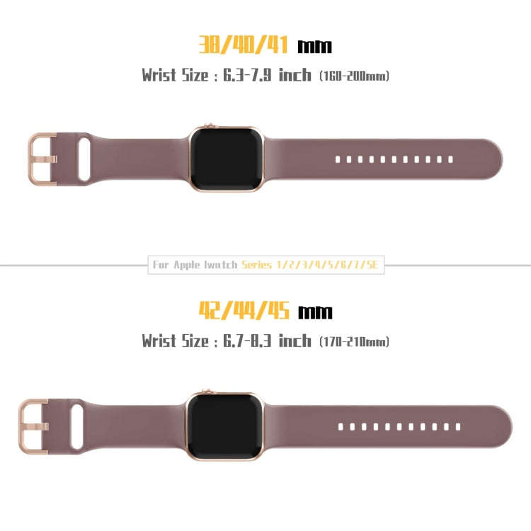 For Apple Watch Series 7 41mm Pin Buckle Silicone Watch Band(Smoked Purple)