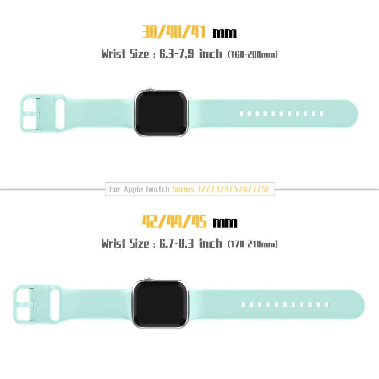For Apple Watch Series 6 44mm Pin Buckle Silicone Watch Band(Mint Green)