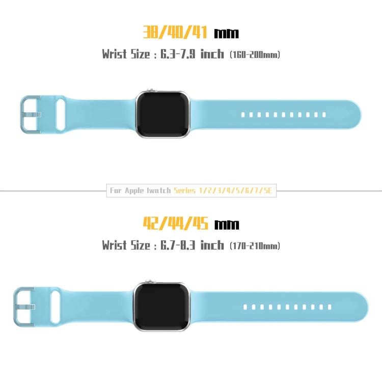 For Apple Watch Series 5 44mm Pin Buckle Silicone Watch Band(Light Blue)