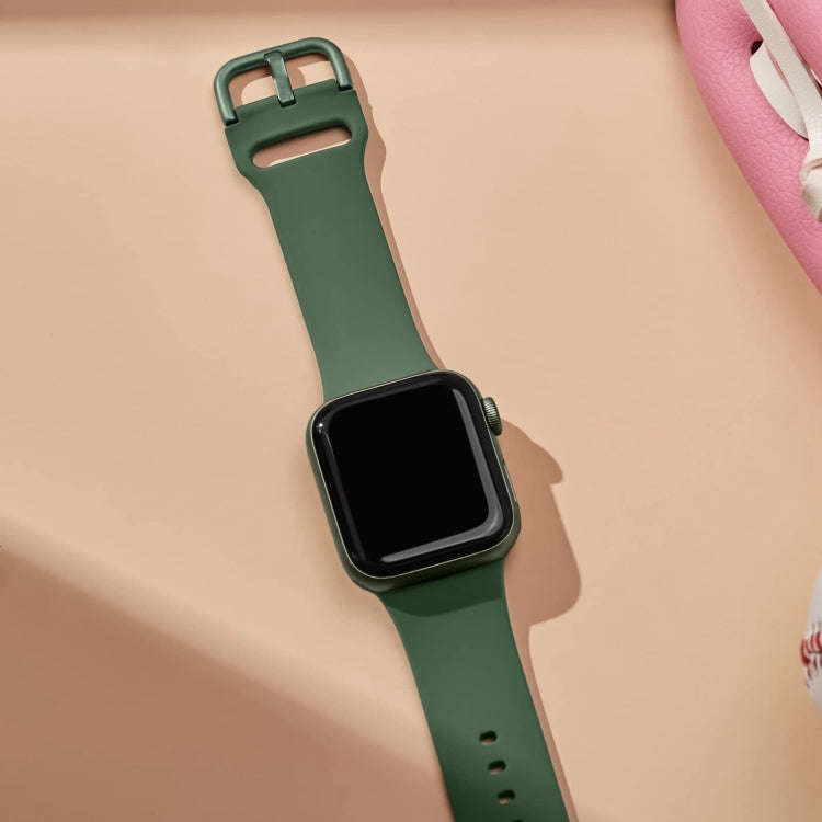 For Apple Watch Series 9 41mm Pin Buckle Silicone Watch Band(Clover)