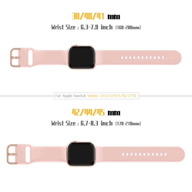 For Apple Watch Series 9 41mm Pin Buckle Silicone Watch Band(Pink)