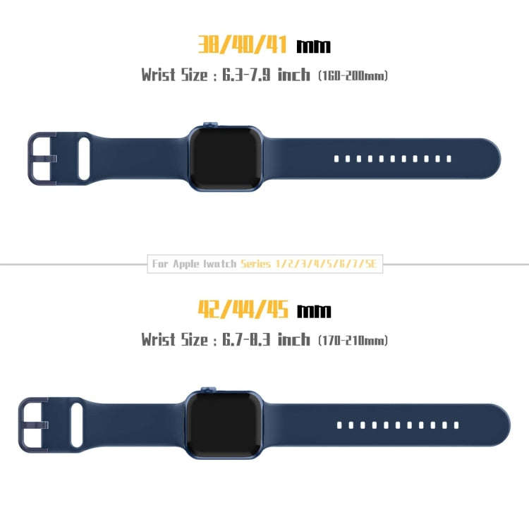 For Apple Watch Series 9 41mm Pin Buckle Silicone Watch Band(Abyss Blue)