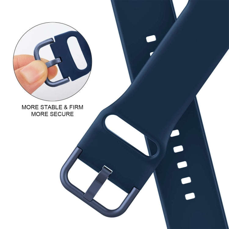 For Apple Watch Series 9 45mm Pin Buckle Silicone Watch Band(Abyss Blue)