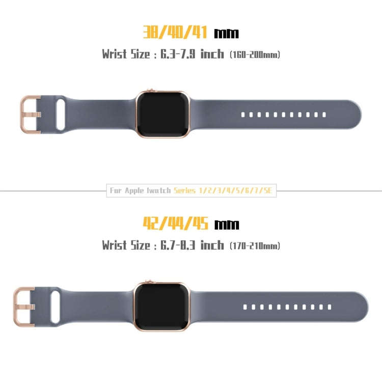 For Apple Watch SE 2023 44mm Pin Buckle Silicone Watch Band(Blue Grey)