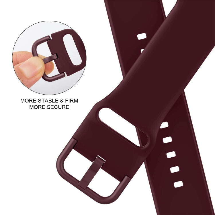 For Apple Watch SE 2023 40mm Pin Buckle Silicone Watch Band(Wine Red)