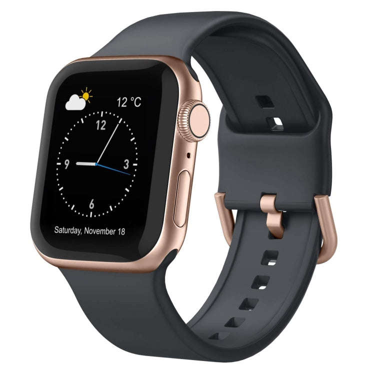 For Apple Watch SE 2023 40mm Pin Buckle Silicone Watch Band(Dark Grey)