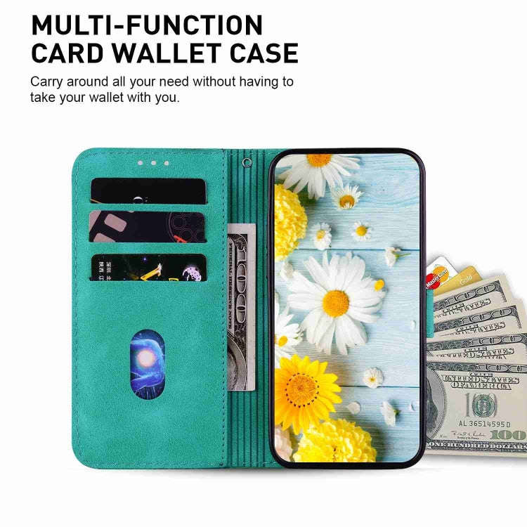 For Motorola Moto G85 Lily Embossed Leather Phone Case(Green)
