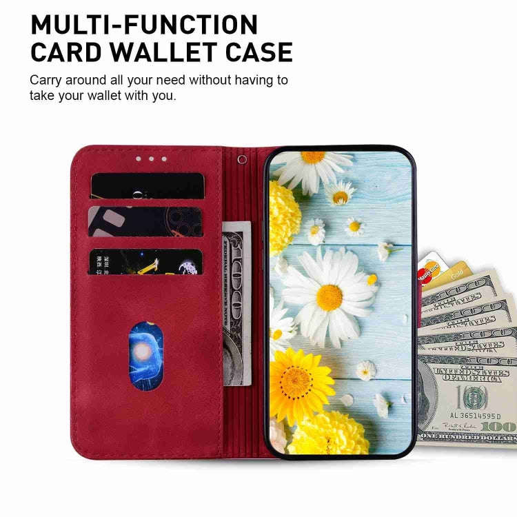 For Motorola Moto G85 Lily Embossed Leather Phone Case(Red)