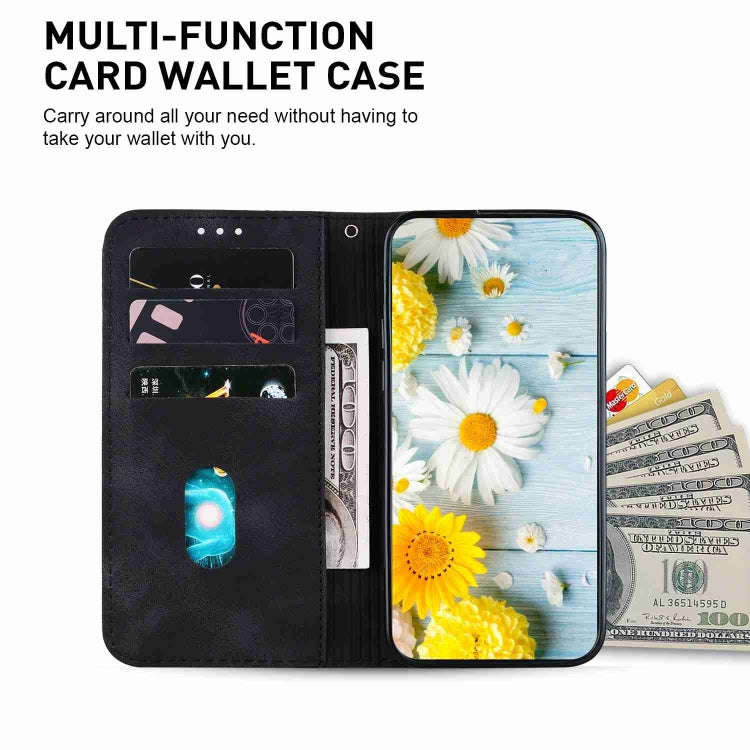 For Motorola Moto G85 Lily Embossed Leather Phone Case(Black)