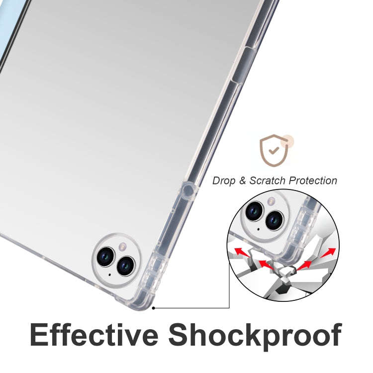For Huawei MatePad Pro 13.2 2023 3-folding Transparent TPU Smart Leather Tablet Case(Ice Blue)