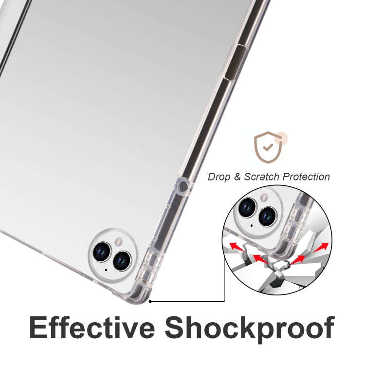 For Huawei MatePad Pro 13.2 2023 3-folding Transparent TPU Smart Leather Tablet Case(Grey)