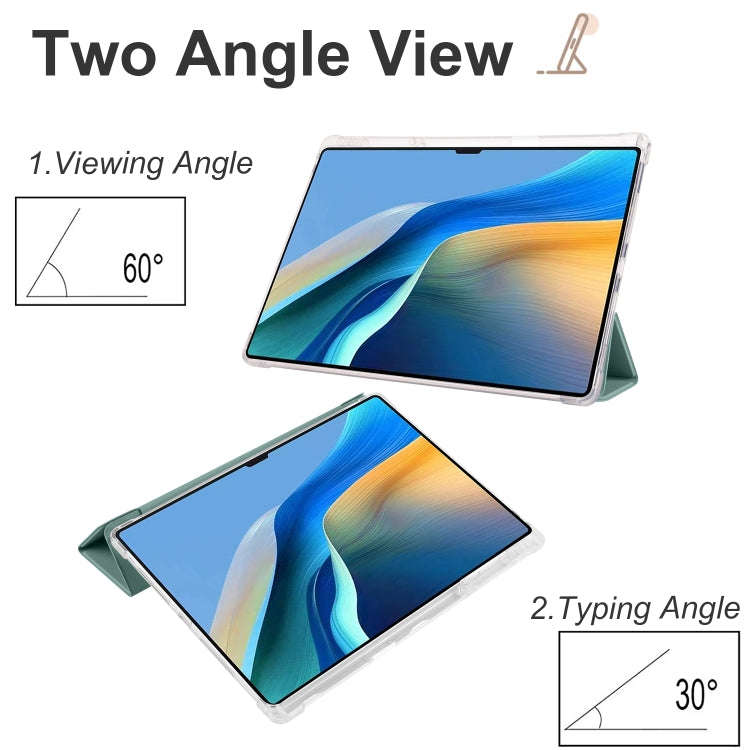 For Huawei MatePad Pro 13.2 2023 3-folding Transparent TPU Smart Leather Tablet Case(Dark Night G...