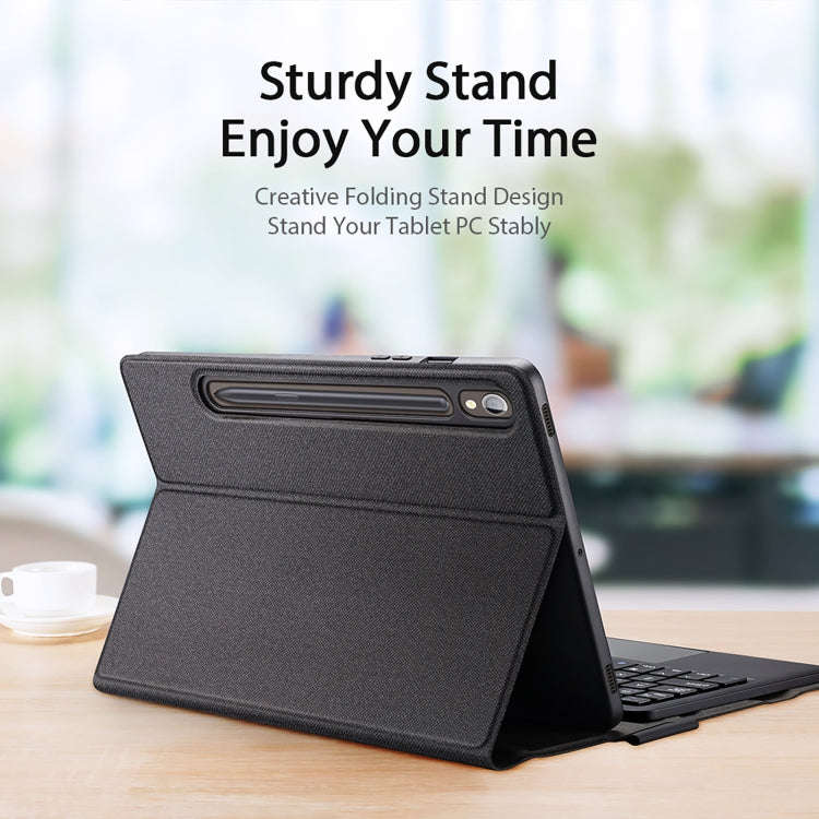 For Samsung Galaxy Tab S9 / S9 FE DUX DUCIS TK Series Wireless Bluetooth Keyboard Tablet Case(Black)