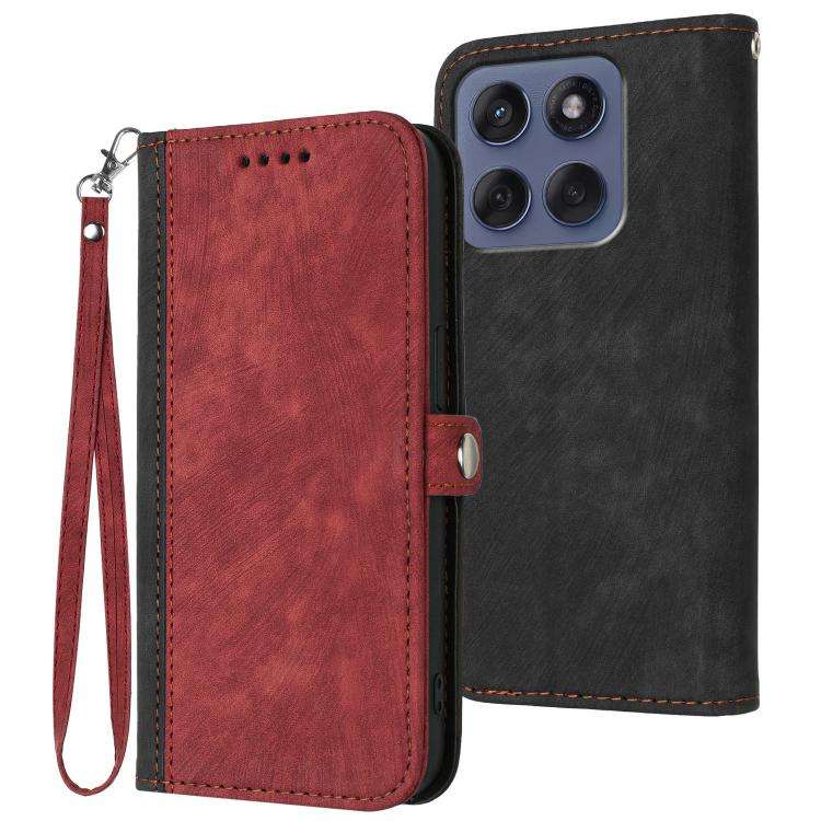 For Motorola Edge 60 Fusion / Edge 5G 2025 Side Buckle Double Fold Hand Strap Leather Phone Case(...