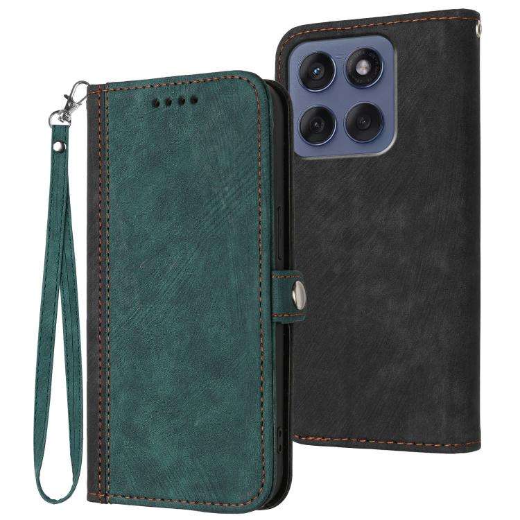 For Motorola Edge 60 Fusion / Edge 5G 2025 Side Buckle Double Fold Hand Strap Leather Phone Case(...
