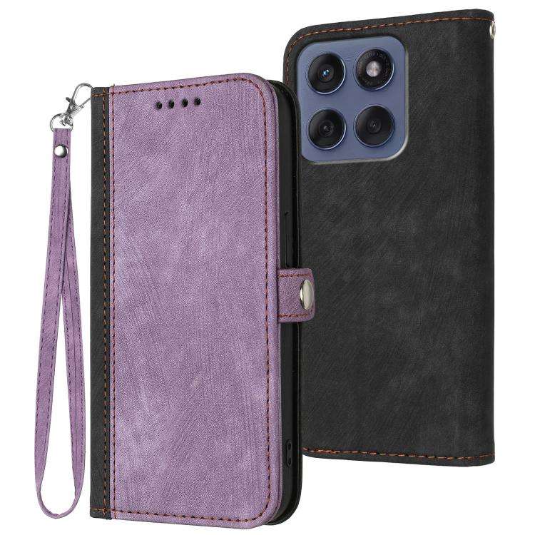 For Motorola Edge 60 Fusion / Edge 5G 2025 Side Buckle Double Fold Hand Strap Leather Phone Case(...