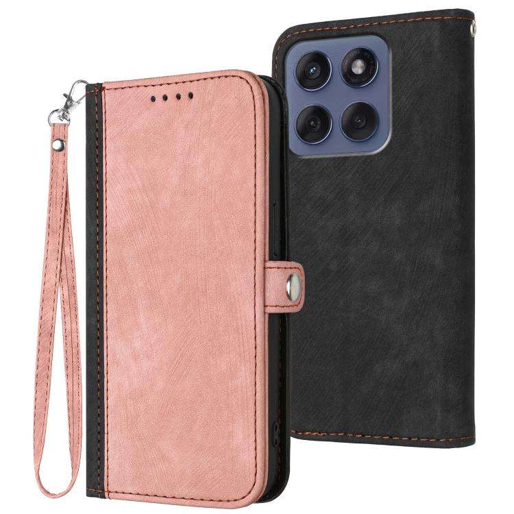 For Motorola Edge 60 Fusion / Edge 5G 2025 Side Buckle Double Fold Hand Strap Leather Phone Case(...