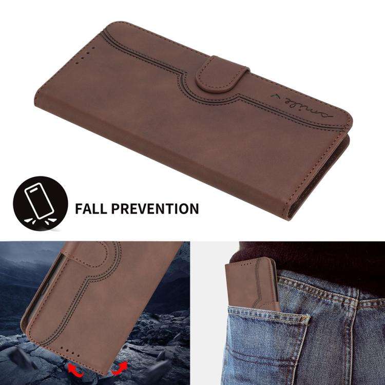 For Motorola Moto G Stylus 5G 2025 Heart Pattern Skin Feel Leather Phone Case(Brown)
