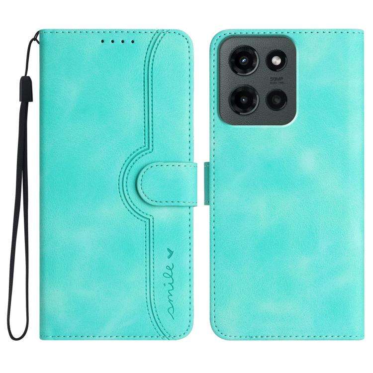 For Motorola Moto G Stylus 5G 2025 Heart Pattern Skin Feel Leather Phone Case(Light Blue)
