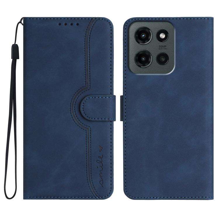 For Motorola Moto G Stylus 5G 2025 Heart Pattern Skin Feel Leather Phone Case(Royal Blue)