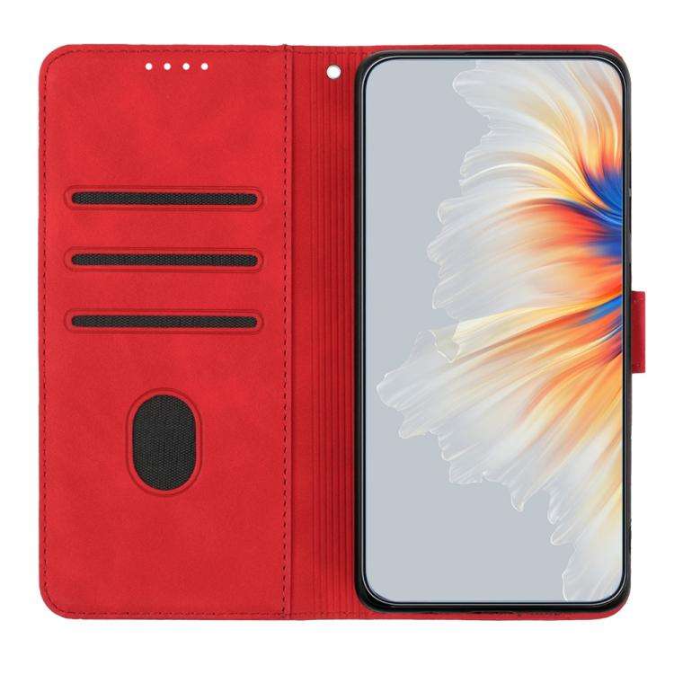 For Motorola Edge 60 Fusion / Edge 5G 2025 Heart Pattern Skin Feel Leather Phone Case(Red)