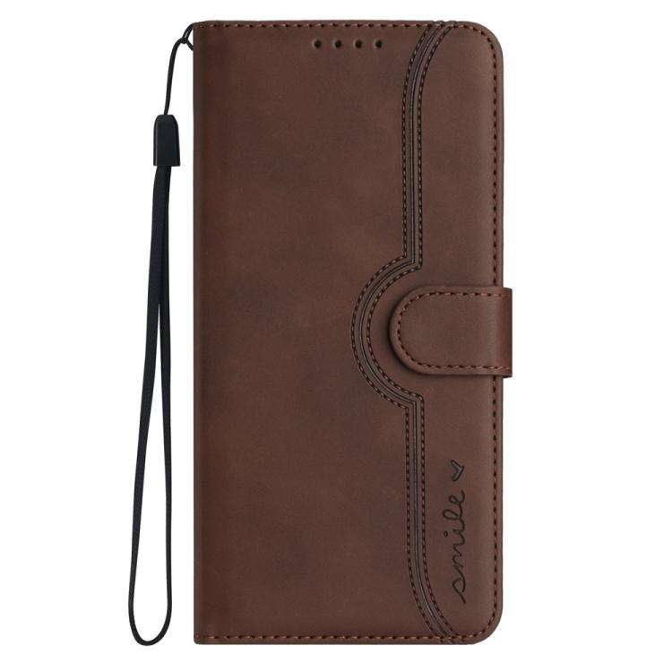 For Motorola Edge 60 Fusion / Edge 5G 2025 Heart Pattern Skin Feel Leather Phone Case(Brown)