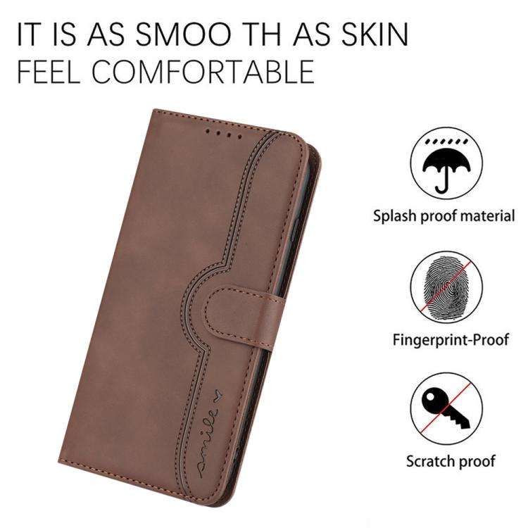 For Motorola Edge 60 Fusion / Edge 5G 2025 Heart Pattern Skin Feel Leather Phone Case(Brown)