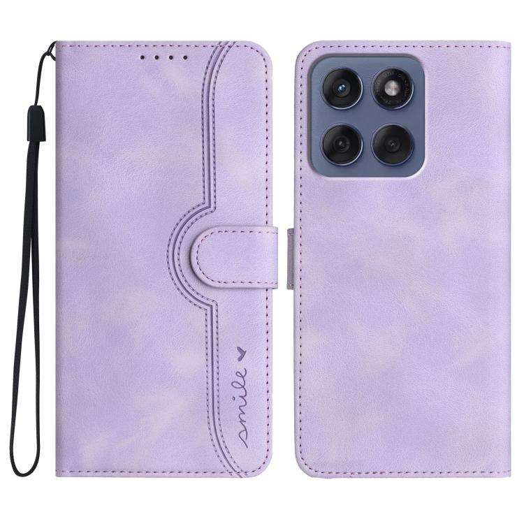For Motorola Edge 60 Fusion / Edge 5G 2025 Heart Pattern Skin Feel Leather Phone Case(Purple)